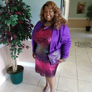 Sale! Fabulous Ashley Stewart Purple Sequin Dress